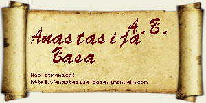 Anastasija Baša vizit kartica